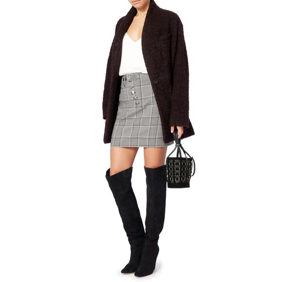 IRO Rafa Oversized Burgundy Coat Size 4 - Picture 1 of 14